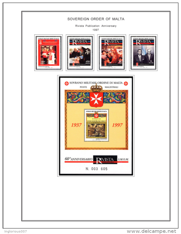 MALTA SOM STAMP ALBUM PAGES 1966-2008 (188 color pages)