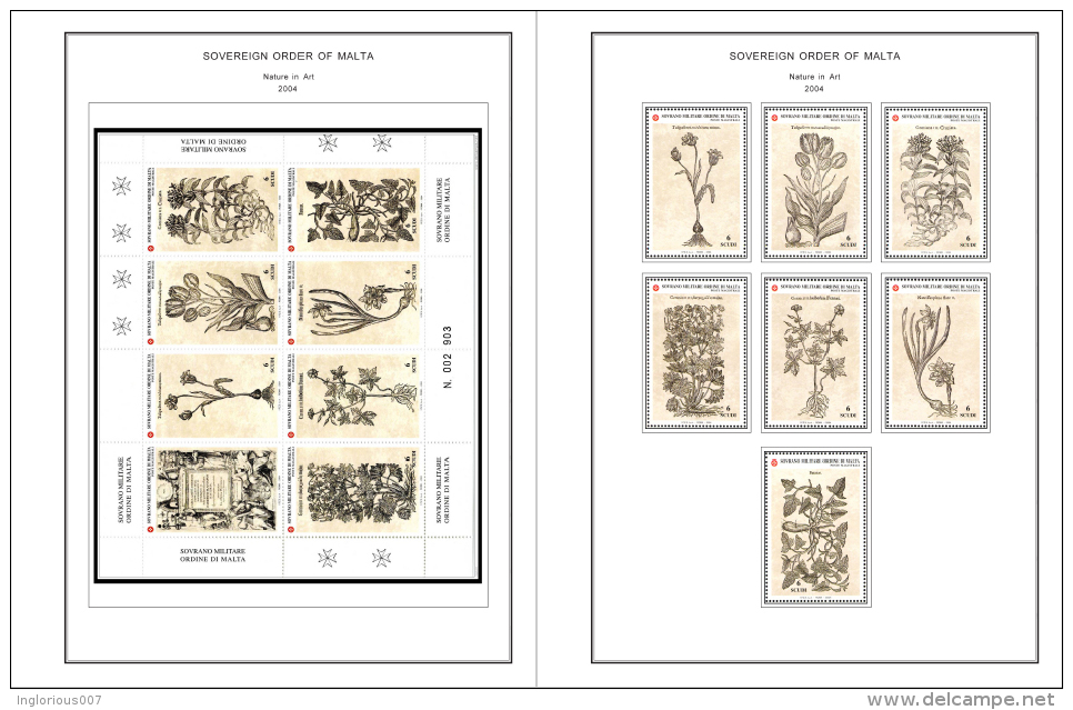 MALTA SOM STAMP ALBUM PAGES 1966-2008 (188 color pages)