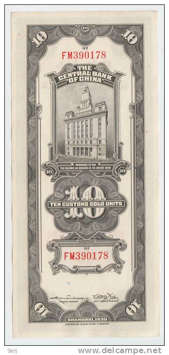 China 10 Custom Gold Units 1930 XF++ CRISP Banknote P 327 - Cina