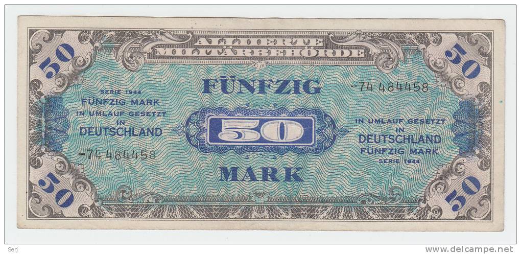 GERMANY ALLEMAGNE 50 MARK 1944 VF+ P 196d 196 D - 50 Mark