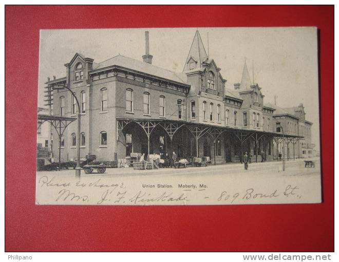 Moberly MO  Union Station 1906 Cancell ----    ===  Ref  317 - Otros & Sin Clasificación