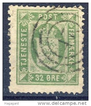 #Denmark Service-stamp 1875. Michel 7 YA. Yellow-Green. (AFA-estimation: 67 EUR). Cancelled(o) - Service