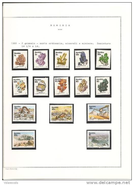 Namibia - Collezione Montata Su Fogli Artigianali Completa Dal 1990 Al 1996 - Mancanti 2 Serie Di Poco Valore - Namibie (1990- ...)