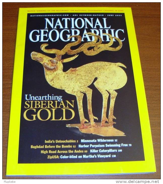 National Geographic U.S. June 2003 Unearthing Siberian Gold India Intouchables Minnesota Wilderness - Travel/ Exploration
