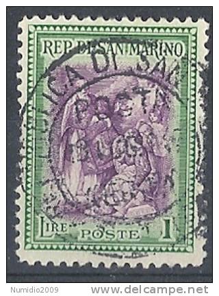 1947 SAN MARINO USATO RICOSTRUZIONE 1 LIRA - RR9255-3 - Usados