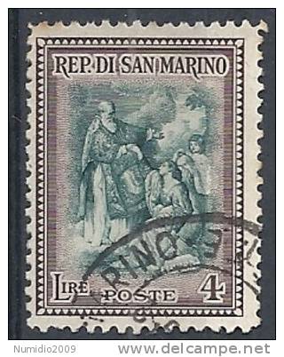 1947 SAN MARINO USATO RICOSTRUZIONE 4 LIRE - RR9255 - Usados