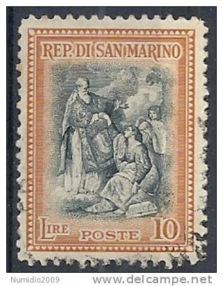 1947 SAN MARINO USATO RICOSTRUZIONE 10 LIRE - RR9255 - Usados