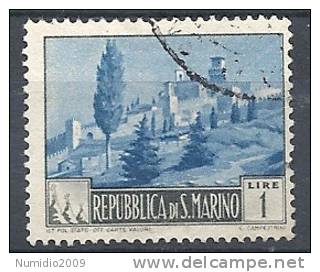 1949-50 SAN MARINO USATO PAESAGGI 1 LIRA - RR9256 - Gebraucht