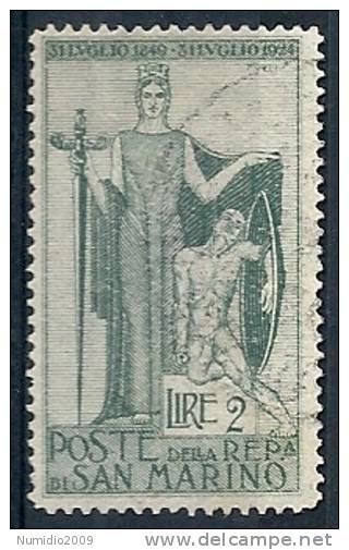 1924 SAN MARINO USATO GARIBALDI 2 LIRE - RR9266 - Used Stamps