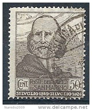 1924 SAN MARINO USATO GARIBALDI 50 CENT - RR9267 - Oblitérés