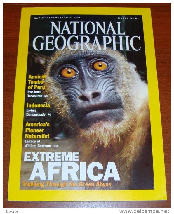 National Geographic U.S. March 2001 Extreme Africa Trekking Through The Green Abyss Ancien Tomb Of Peru Indonesia - Travel/ Exploration