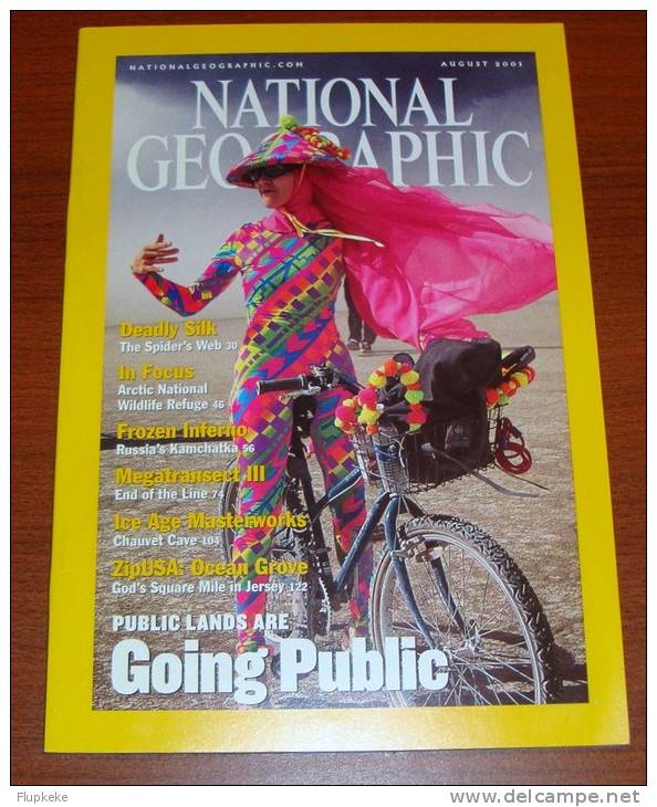 National Geographic U.S. August 2001 Public Lands Are Going Public Deadly Silk In Focus Frozen Inferno - Viaggi/Esplorazioni