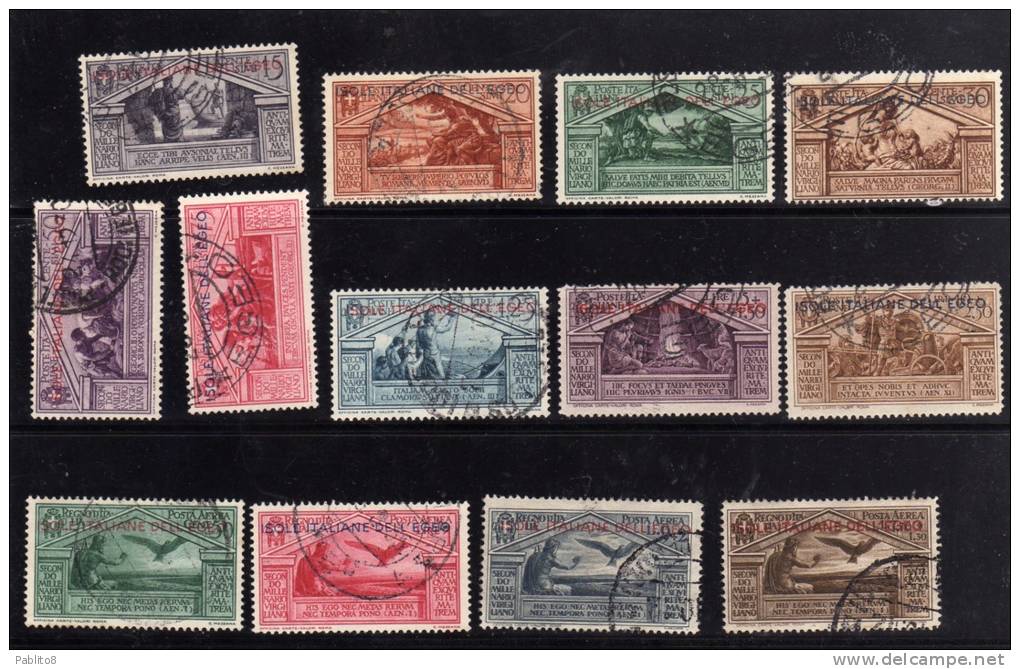 EGEO 1930 VIRGILIO SERIE COMPLETA COMPLETE SET USATA USED OBLITERE' - Egeo