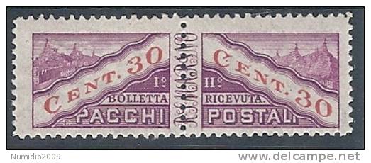 1945 SAN MARINO PACCHI POSTALI 30 CENT MH * - RR9279 - Colis Postaux