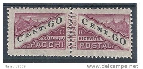 1945 SAN MARINO PACCHI POSTALI 60 CENT MH * - RR9279-4 - Colis Postaux