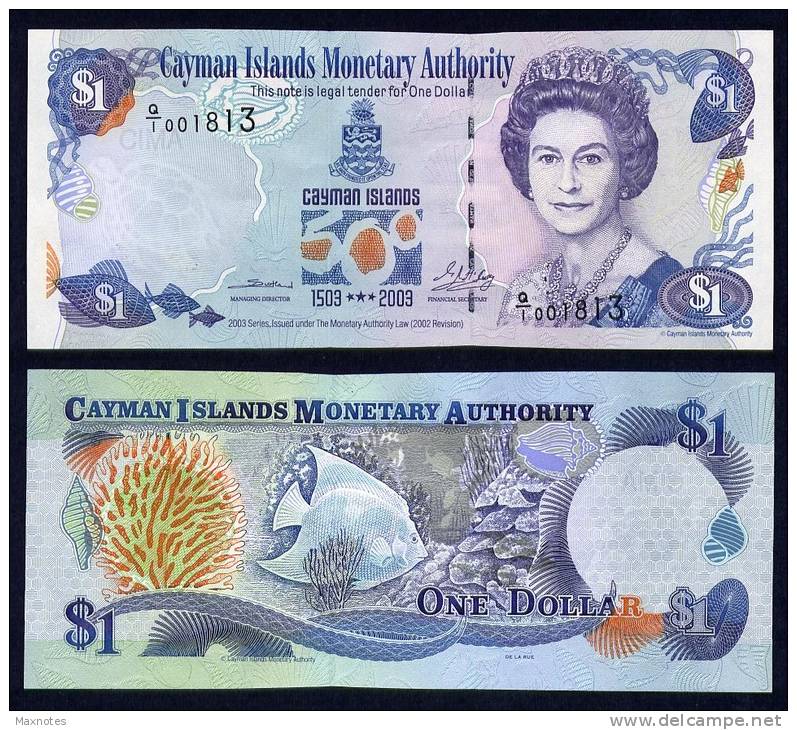 CAYMAN : 1  Dollar - 2003 - P30 - Commemorative Note - Queen Elisabeth II - UNC - Isole Caiman