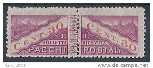 1946 SAN MARINO PACCHI POSTALI 30 CENT FILIGRANA DRITTA MH * - RR9281 - Colis Postaux