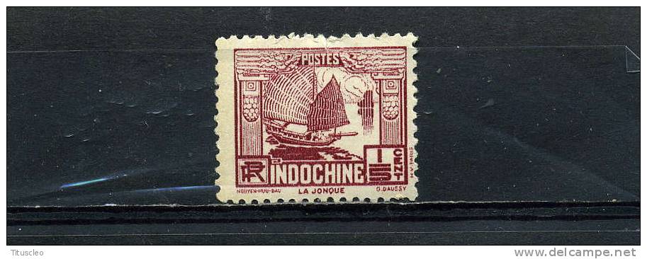 INDOCHINE 151* 1/5c Brun Carminé Jonque - Unused Stamps