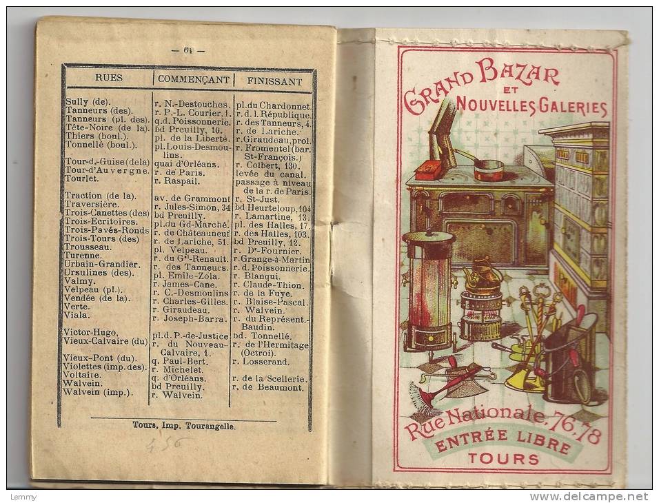 37 - TOURS - PETIT GUIDE DU GRAND BAZAR ET NOUVELLES GALERIES  - HIVER 1913-14 - MARCHE DES TRAINS - MARCHES - - Tours