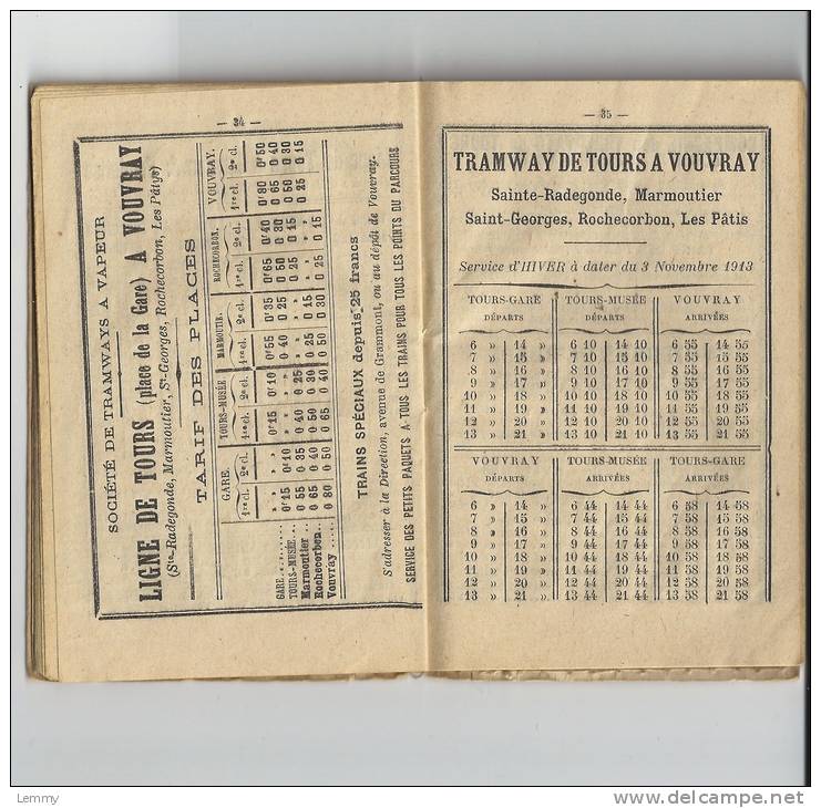 37 - TOURS - PETIT GUIDE DU GRAND BAZAR ET NOUVELLES GALERIES  - HIVER 1913-14 - MARCHE DES TRAINS - MARCHES - - Tours