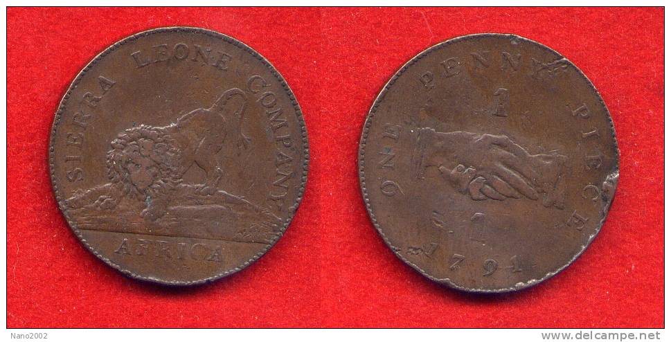 SIERRA LEONE  COMPANY - 1 PENNY 1791 - TRES RARE ET BELLE  MONNAIE - Britische Kolonie