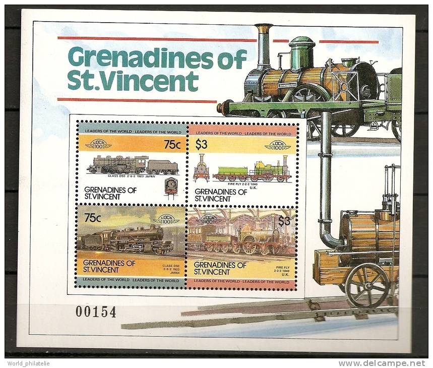 Saint Vincent Grenadines 1985 ** Trains, Locomotives, Class D50, Fire Fly - St.Vincent Und Die Grenadinen