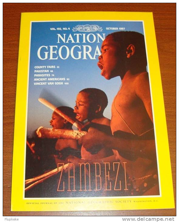 National Geographic U.S. October 1997 Zambezi County Fairs Pakistan Parasites Ancient Americans Vincent Van Gogh - Reizen/ Ontdekking