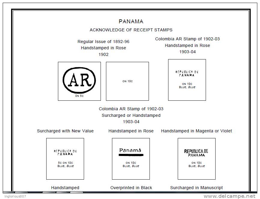 PANAMA STAMP ALBUM PAGES 1878-2010 (292 pages)