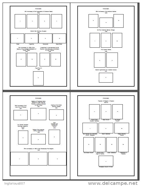 PANAMA STAMP ALBUM PAGES 1878-2010 (292 pages)