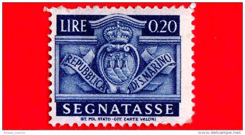 SAN MARINO - 1945 - NUOVO - Stemma - Segnatasse - 20 C. • Stemma Di San Marino • Azzurro - Impuestos