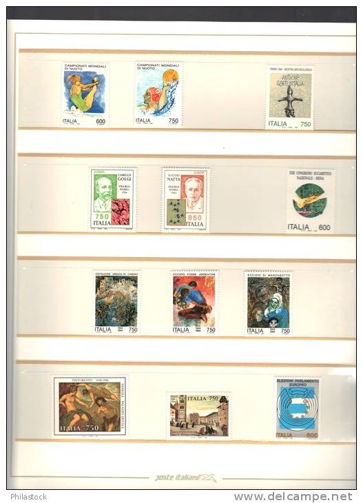 ITALIE Année 1994  Timbres **  & FDC  Complets Dans Album Avec Reliure Des Postes Italiennes - Années Complètes