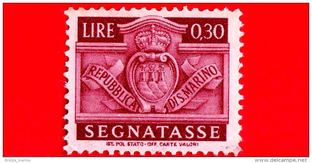 SAN MARINO - 1945 - NUOVO - Stemma - Segnatasse - 30 C. • Stemma Di San Marino • Violetto - Postage Due