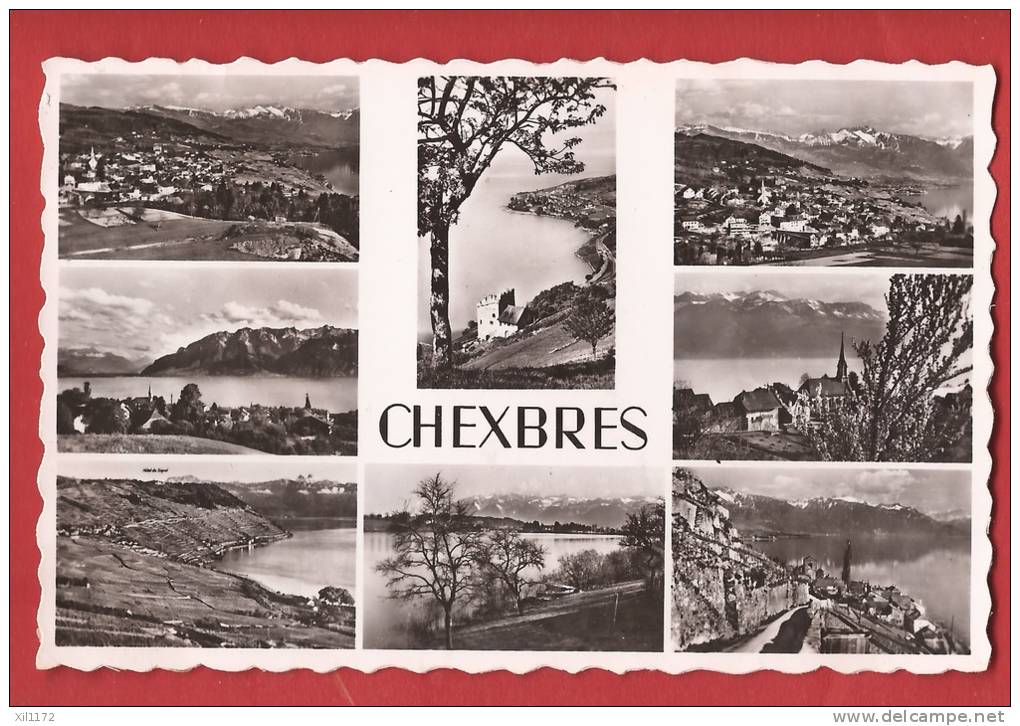 B1171 Multivues Chexbres. Cachet Puidoux-Gare 1951. Perrochet 5807 - Chexbres