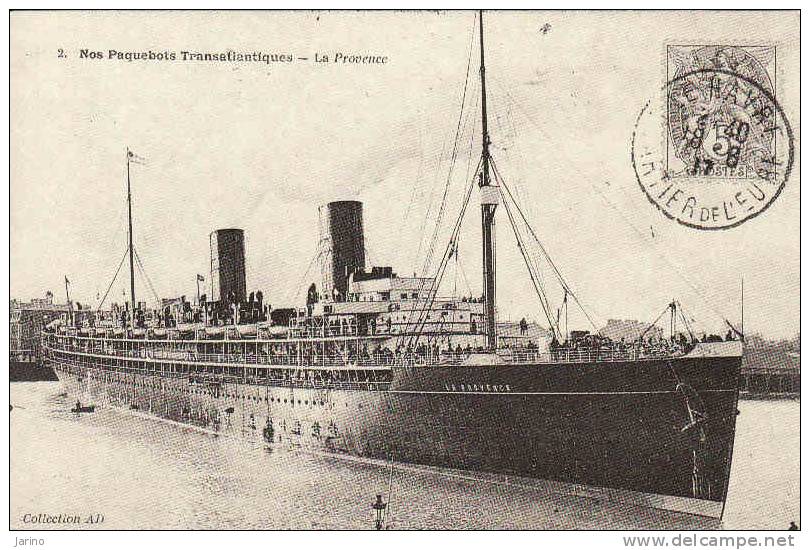 Bateaux,  Paquebot  "La Provence", 1917, Réédition Cecodi - Dampfer