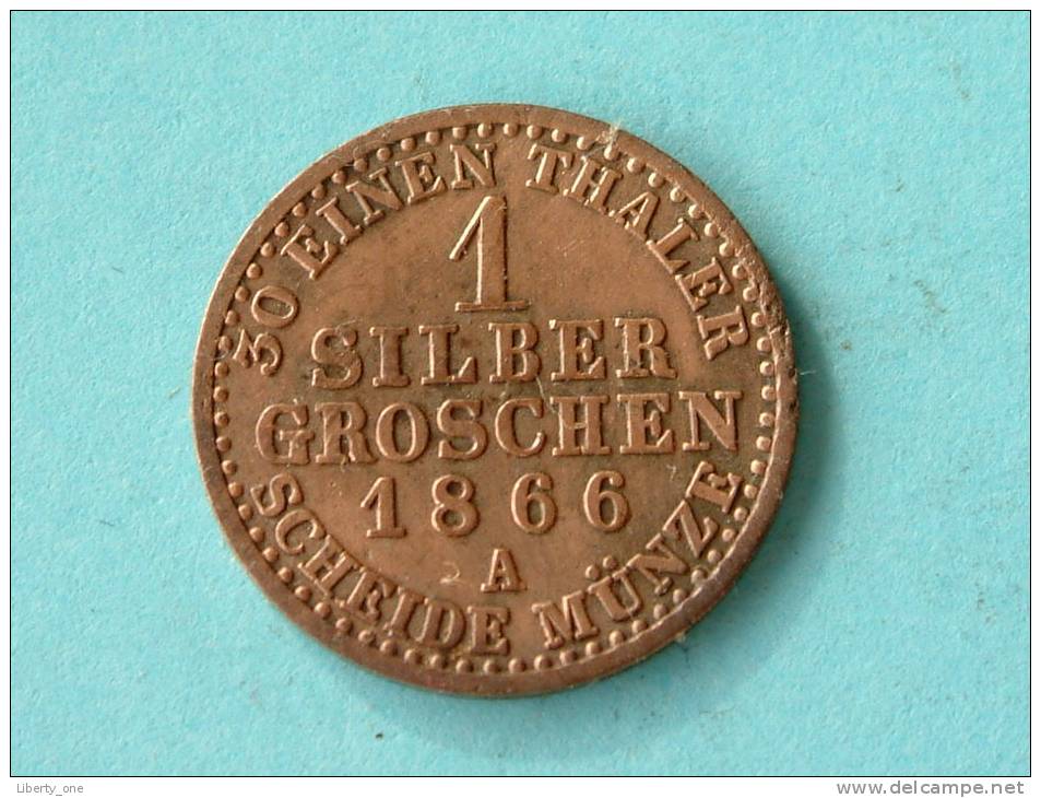 1866 A / PRUSSIA - 1 GROSCHEN / KM 485 ( Uncleaned - For Grade, Please See Photo ) ! - Petites Monnaies & Autres Subdivisions