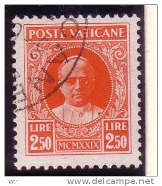 Vaticano - Conciliazione (1929) L. 2,50 Used  Sass. 11 (piegato) - Usati