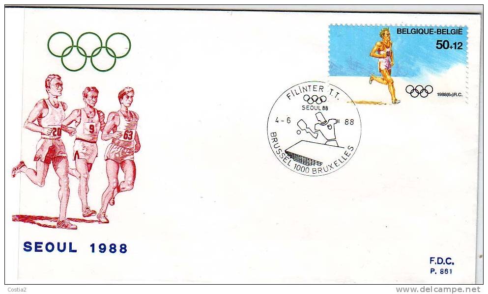 Table Tennis Belgique Special Cancel 1988 On Cover - Tischtennis