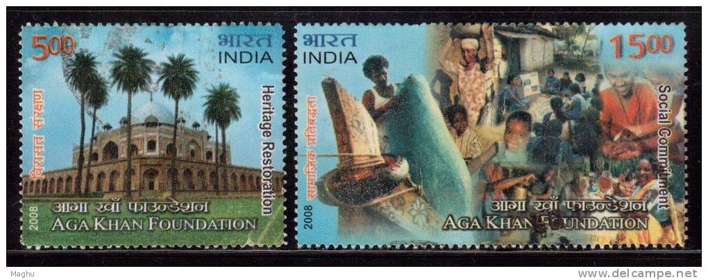 India Used 2008, Set Of 2, Aga Khan Foundation, - Oblitérés