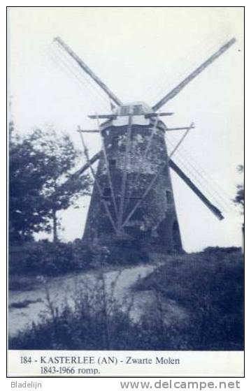 KASTERLEE (Antw.) - Molen/moulin - Blauwe Prentkaart Ons Molenheem Van De Vroegere Zwarte Molen (uitgebrand In 1966) - Kasterlee