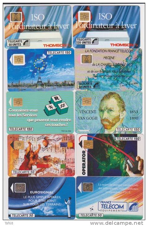 Lot De 10 Télecartes France - 1989