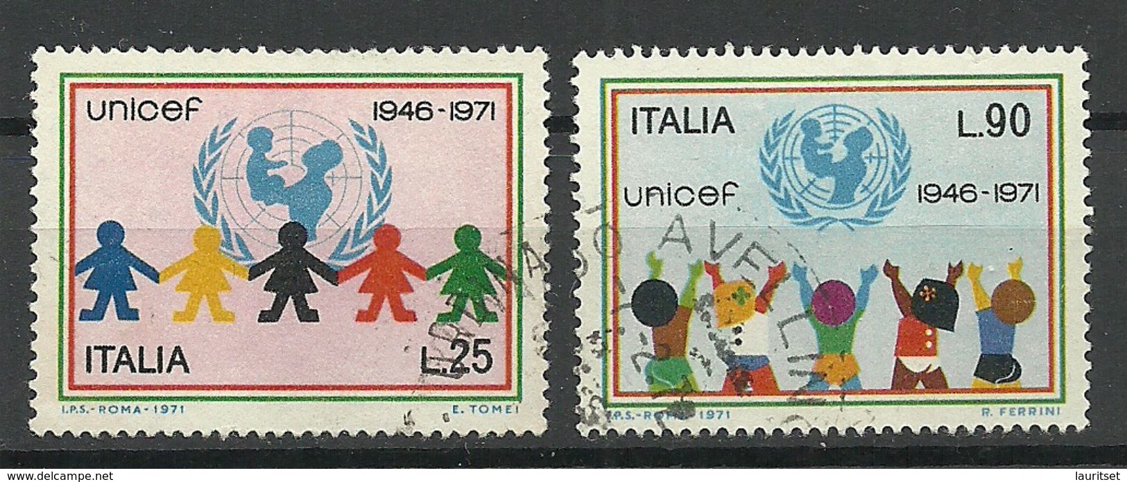 ITALIA ITALIEN ITALY 1971 Michel 1351 - 1352 UNICEF Kinder O - UNICEF