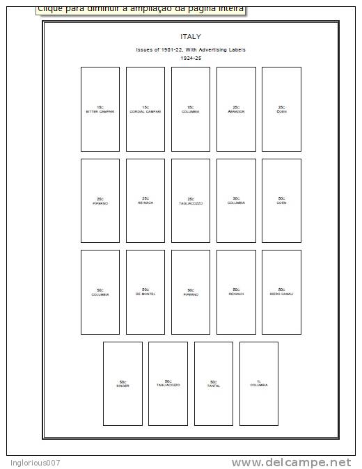 ITALY STAMP ALBUM PAGES 1862-2011 (362 Pages) - Englisch