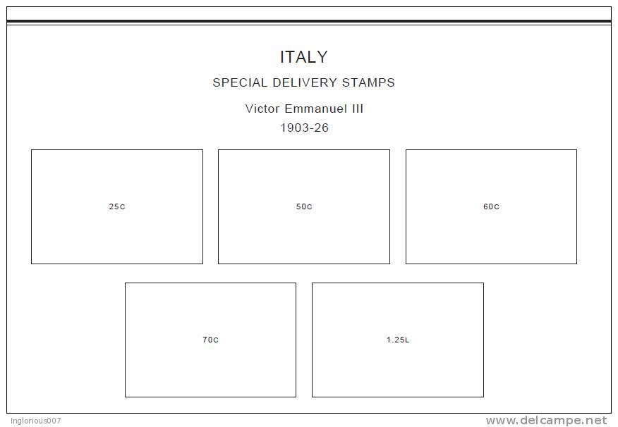 ITALY STAMP ALBUM PAGES 1862-2011 (362 Pages) - Engels