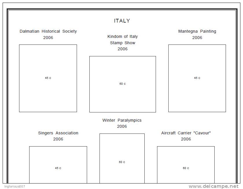 ITALY STAMP ALBUM PAGES 1862-2011 (362 pages)