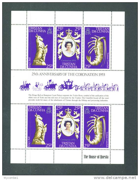 TRISTAN DA CUNHA  -  1978  Coronation Anniversay  Miniature Sheet  UM - Tristan Da Cunha