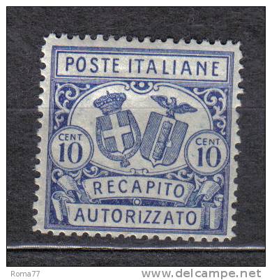 AP205 - REGNO 1928 , Recapito Autorizzato Il N. 2  *  Mint . Dent 14 - Franchise