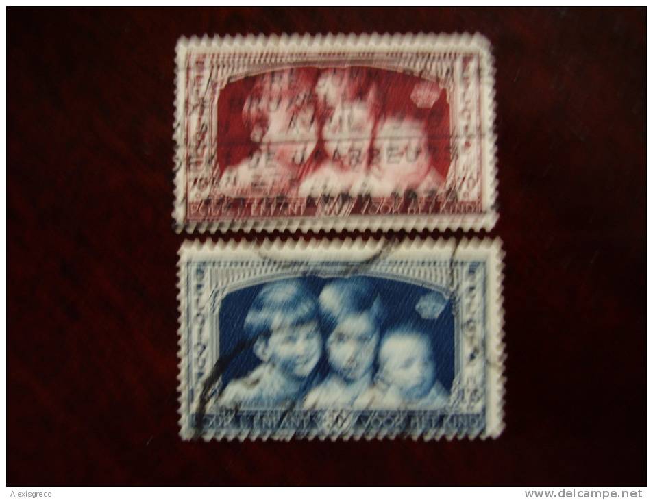 BELGIUM 1935  QUEEN ASTRID´S APPEAL Part Set TWO VALUES USED. - Used Stamps