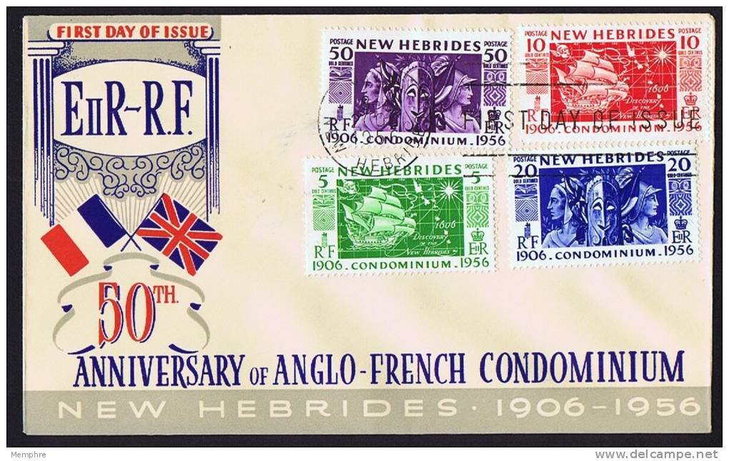 1956 50th Anniversary Of Anglo-French Condominium  English Set FDC - FDC