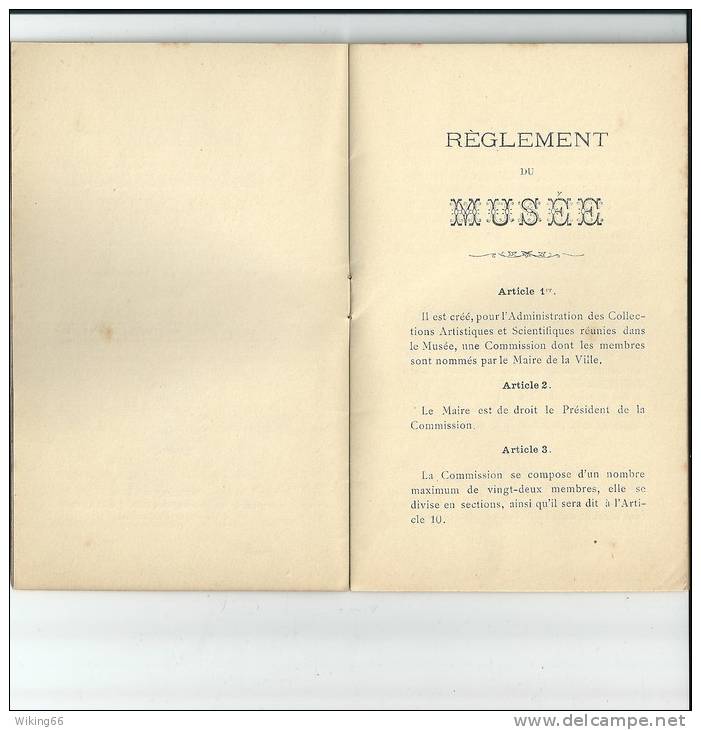 DUNKERQUE  1895 Reglement Du Musée - Unclassified