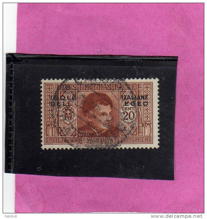 EGEO 1932 SOCIETA´ DANTE ALIGHIERI CENT. 20 C USATO USED OBLITERE' - Egée